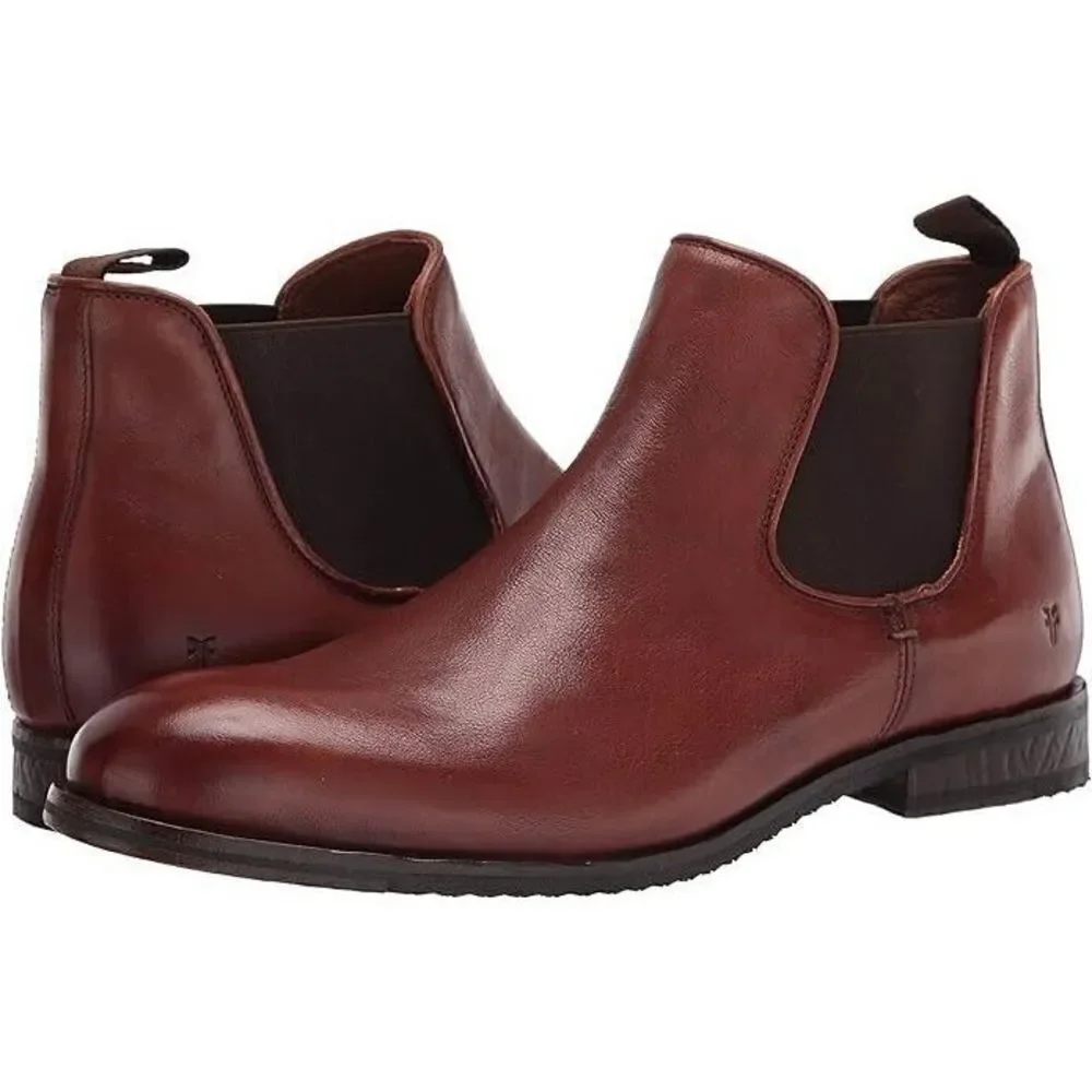 New $348  Frye Men's Grant Chelsea Boot Cognac 8.5D